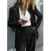 imagePRETTYGARDEN Womens Two Piece Outfits Dressy Blazer Jacket Wide Leg Pants 2025 Fall Business Casual Office Work Suit SetsBlack