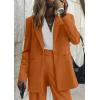 imagePRETTYGARDEN Womens Two Piece Outfits Dressy Blazer Jacket Wide Leg Pants 2025 Fall Business Casual Office Work Suit SetsBrown