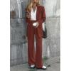 imagePRETTYGARDEN Womens Two Piece Outfits Dressy Blazer Jacket Wide Leg Pants 2025 Fall Business Casual Office Work Suit SetsBrown Red