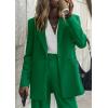 imagePRETTYGARDEN Womens Two Piece Outfits Dressy Blazer Jacket Wide Leg Pants 2025 Fall Business Casual Office Work Suit SetsGreen