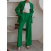 imagePRETTYGARDEN Womens Two Piece Outfits Dressy Blazer Jacket Wide Leg Pants 2025 Fall Business Casual Office Work Suit SetsGreen
