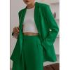 imagePRETTYGARDEN Womens Two Piece Outfits Dressy Blazer Jacket Wide Leg Pants 2025 Fall Business Casual Office Work Suit SetsGreen