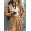 imagePRETTYGARDEN Womens Two Piece Outfits Dressy Blazer Jacket Wide Leg Pants 2025 Fall Business Casual Office Work Suit SetsKhaki