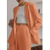 imagePRETTYGARDEN Womens Two Piece Outfits Dressy Blazer Jacket Wide Leg Pants 2025 Fall Business Casual Office Work Suit SetsOrange