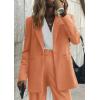 imagePRETTYGARDEN Womens Two Piece Outfits Dressy Blazer Jacket Wide Leg Pants 2025 Fall Business Casual Office Work Suit SetsOrange