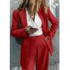 imagePRETTYGARDEN Womens Two Piece Outfits Dressy Blazer Jacket Wide Leg Pants 2025 Fall Business Casual Office Work Suit SetsRed