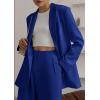 imagePRETTYGARDEN Womens Two Piece Outfits Dressy Blazer Jacket Wide Leg Pants 2025 Fall Business Casual Office Work Suit SetsRoyal Blue