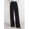 imagePRETTYGARDEN Womens Wide Leg Dress Pants 2025 Business Casual Flowy Work Palazzo Pants High Waisted Slacks TrousersBlack