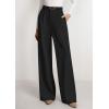 imagePRETTYGARDEN Womens Wide Leg Dress Pants 2025 Business Casual Flowy Work Palazzo Pants High Waisted Slacks TrousersBlack