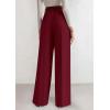 imagePRETTYGARDEN Womens Wide Leg Dress Pants 2025 Business Casual Flowy Work Palazzo Pants High Waisted Slacks TrousersBurgundy