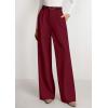imagePRETTYGARDEN Womens Wide Leg Dress Pants 2025 Business Casual Flowy Work Palazzo Pants High Waisted Slacks TrousersBurgundy