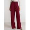 imagePRETTYGARDEN Womens Wide Leg Dress Pants 2025 Business Casual Flowy Work Palazzo Pants High Waisted Slacks TrousersBurgundy