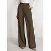 imagePRETTYGARDEN Womens Wide Leg Dress Pants 2025 Business Casual Flowy Work Palazzo Pants High Waisted Slacks TrousersCoffee