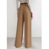 imagePRETTYGARDEN Womens Wide Leg Dress Pants 2025 Business Casual Flowy Work Palazzo Pants High Waisted Slacks TrousersKhaki