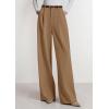 imagePRETTYGARDEN Womens Wide Leg Dress Pants 2025 Business Casual Flowy Work Palazzo Pants High Waisted Slacks TrousersKhaki