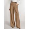 imagePRETTYGARDEN Womens Wide Leg Dress Pants 2025 Business Casual Flowy Work Palazzo Pants High Waisted Slacks TrousersKhaki
