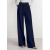 imagePRETTYGARDEN Womens Wide Leg Dress Pants 2025 Business Casual Flowy Work Palazzo Pants High Waisted Slacks TrousersNavy