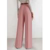 imagePRETTYGARDEN Womens Wide Leg Dress Pants 2025 Business Casual Flowy Work Palazzo Pants High Waisted Slacks TrousersPink