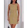 imagePRETTYGARDEN Work Dresses for Women 2025 Summer Business Formal Short Dress Sleeveless Button Down Elegant Office OutfitsKhaki