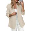 imagePRETTYGARDEN Blazers for Women Business Casual Outfits 2025 Fall Open Front Long Sleeve Suit Jackets Office Work ClothesBeige