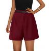 imagePRETTYGARDEN Shorts for Women Dressy 2025 Summer Elastic High Waisted Wide Leg Business Casual Work Shorts with PocketsWine Red