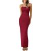 imagePRETTYGARDEN Summer Dresses for Women 2025 Lace Floral Bodycon Semi Formal Party Wedding Guest Boho Maxi DressRed