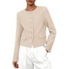 imagePRETTYGARDEN Women Blazers Business Casual Outfits 2025 Fall Fashion Long Sleeve Professional Office Work Suit Jacket ClothesBeige