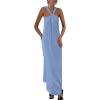 imagePRETTYGARDEN Womens 2025 Casual Long Summer Dresses Sleeveless Strappy Loose Flowy Beach Vacation Maxi Dress with PocketsSky Blue