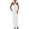imagePRETTYGARDEN Womens 2025 Casual Long Summer Dresses Sleeveless Strappy Loose Flowy Beach Vacation Maxi Dress with PocketsWhite