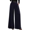 imagePRETTYGARDEN Womens Fall Wide Leg Trousers 2025 High Elastic Waist Loose Pleated Long Flowy Palazzo Work Pants with PocketsNavy