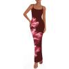 imagePRETTYGARDEN Womens Floral Maxi Dress Summer 2025 Sexy Spaghetti Strap Slip Bodycon Mesh Beach Vacation DressesFloral Wine Red