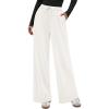 imagePRETTYGARDEN Womens Wide Leg Pants 2025 Fall Elastic High Waisted Knit Casual Lounge Palazzo Pant Trousers with PocketsWhite