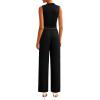 imagePRETTYGARDEN 2 Piece Sets for Women Summer 2025 Airport Travel Outfits Crop Tank Tops Wide Leg Pants Matching Lounge SetsBlack