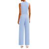 imagePRETTYGARDEN 2 Piece Sets for Women Summer 2025 Airport Travel Outfits Crop Tank Tops Wide Leg Pants Matching Lounge SetsLight Blue