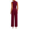 imagePRETTYGARDEN 2 Piece Sets for Women Summer 2025 Airport Travel Outfits Crop Tank Tops Wide Leg Pants Matching Lounge SetsWine Red