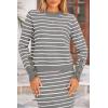 imagePRETTYGARDEN 2 Piece Skirts Sets For Women Fall Fashion 2025 Striped Sweater Dress Knit Lounge Travel Outfits Winter ClothingGrey White Stripe