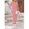 imagePRETTYGARDEN 2 Piece Skirts Sets For Women Fall Fashion 2025 Striped Sweater Dress Knit Lounge Travel Outfits Winter ClothingPink Stripe
