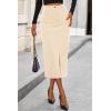imagePRETTYGARDEN Corduroy Skirt Women Fall Fashion 2025 High Waisted Pencil Midi Skirts Business Casual Work Office Winter OutfitBeige