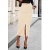imagePRETTYGARDEN Corduroy Skirt Women Fall Fashion 2025 High Waisted Pencil Midi Skirts Business Casual Work Office Winter OutfitBeige