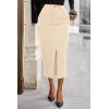imagePRETTYGARDEN Corduroy Skirt Women Fall Fashion 2025 High Waisted Pencil Midi Skirts Business Casual Work Office Winter OutfitBeige