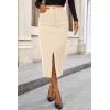 imagePRETTYGARDEN Corduroy Skirt Women Fall Fashion 2025 High Waisted Pencil Midi Skirts Business Casual Work Office Winter OutfitBeige