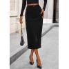 imagePRETTYGARDEN Corduroy Skirt Women Fall Fashion 2025 High Waisted Pencil Midi Skirts Business Casual Work Office Winter OutfitBlack