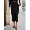 imagePRETTYGARDEN Corduroy Skirt Women Fall Fashion 2025 High Waisted Pencil Midi Skirts Business Casual Work Office Winter OutfitBlack