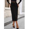 imagePRETTYGARDEN Corduroy Skirt Women Fall Fashion 2025 High Waisted Pencil Midi Skirts Business Casual Work Office Winter OutfitBlack