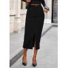 imagePRETTYGARDEN Corduroy Skirt Women Fall Fashion 2025 High Waisted Pencil Midi Skirts Business Casual Work Office Winter OutfitBlack