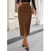 imagePRETTYGARDEN Corduroy Skirt Women Fall Fashion 2025 High Waisted Pencil Midi Skirts Business Casual Work Office Winter OutfitBrown