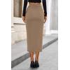 imagePRETTYGARDEN Corduroy Skirt Women Fall Fashion 2025 High Waisted Pencil Midi Skirts Business Casual Work Office Winter OutfitCamel