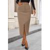 imagePRETTYGARDEN Corduroy Skirt Women Fall Fashion 2025 High Waisted Pencil Midi Skirts Business Casual Work Office Winter OutfitCamel