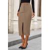 imagePRETTYGARDEN Corduroy Skirt Women Fall Fashion 2025 High Waisted Pencil Midi Skirts Business Casual Work Office Winter OutfitCamel