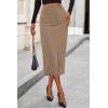imagePRETTYGARDEN Corduroy Skirt Women Fall Fashion 2025 High Waisted Pencil Midi Skirts Business Casual Work Office Winter OutfitCamel